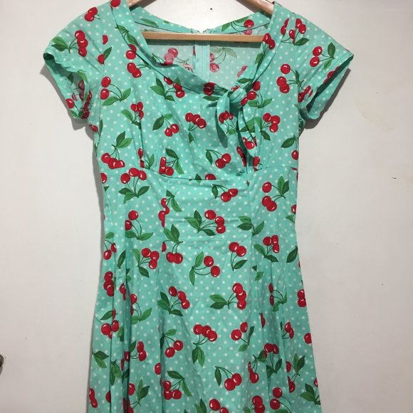 VINTAGE HEART of  HAUTE MIDI PRINTED  DRESSES SIZE S - Picture 6 of 8